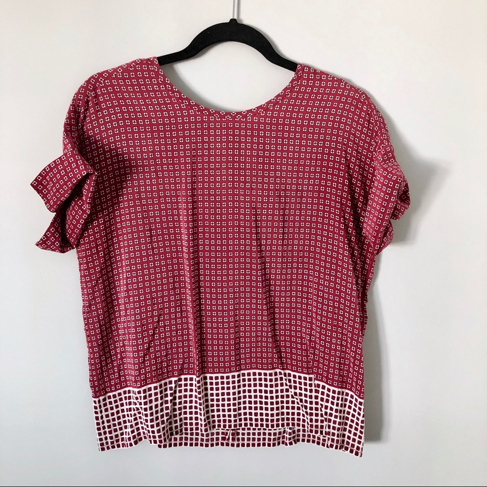 Madewell | silk premiere bow-back tee ascot tile - Picture 3 of 8